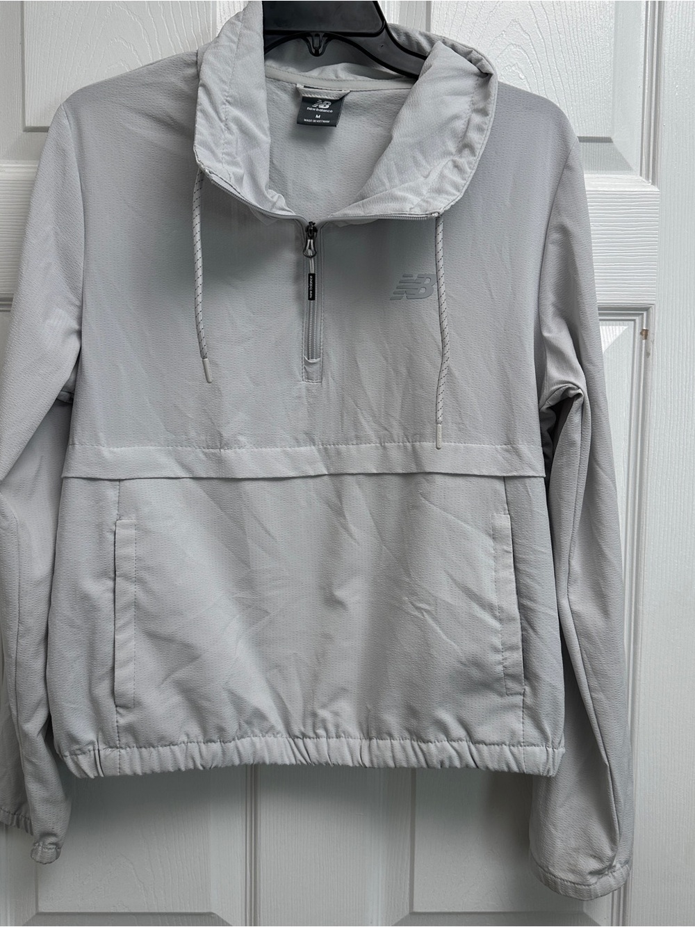 New Balance Light Gray Half-Zip Hooded Pullover